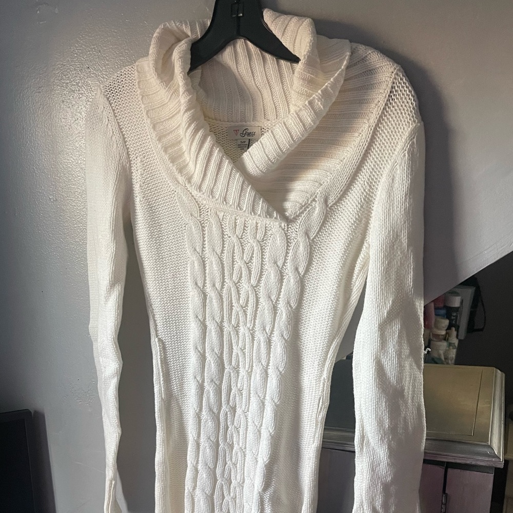 Guess white sweater dress